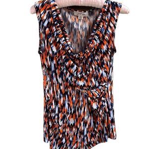 Josephine Studio Ruched Ladies Blouse Top, Size Petite Small, Multicolor